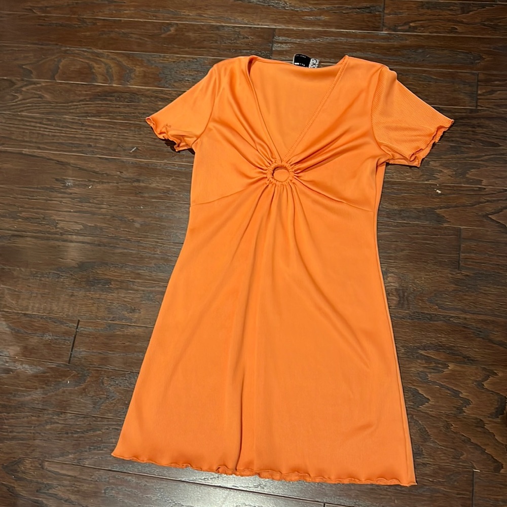 Orange mini dress
